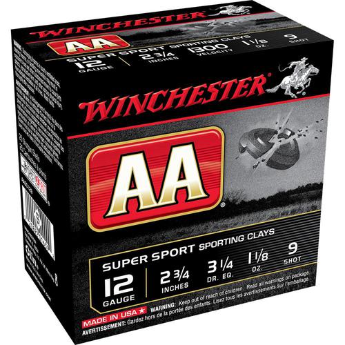 Winchester AA Super Sport 12ga 2-3/4" 1-1/8oz #9 Shot, Box of 25?>