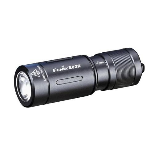 Fenix E02R USB rechargeable mini keychain flashlight 200 Lumens Black?>