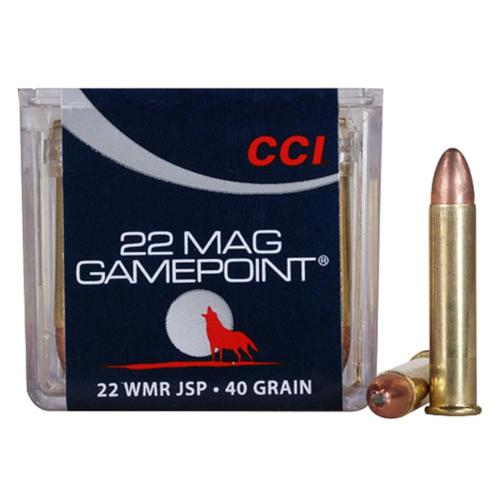 CCI GamePoint Ammo 22 Winchester Magnum Rimfire (WMR) 40gr Jacketed Spire Point  - Box of 50?>