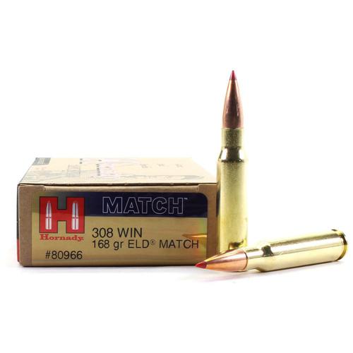 Hornady Match Ammo 308 Winchester 168gr ELD Match - Box of 20?>
