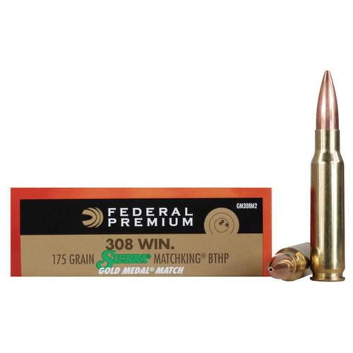 Federal Premium Gold Medal Ammo 308 Winchester 175gr Sierra MatchKing HP BT - Box of 20?>