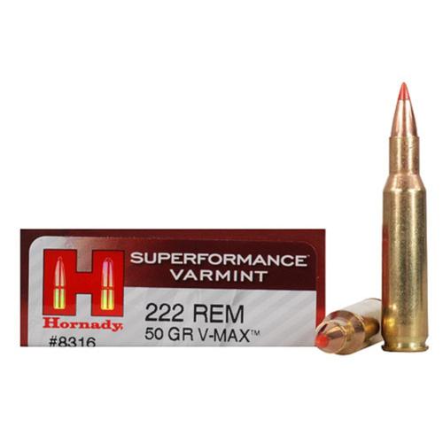 Hornady Superformance Varmint Ammo 222 Remington 50gr V-Max - Box of 20?>