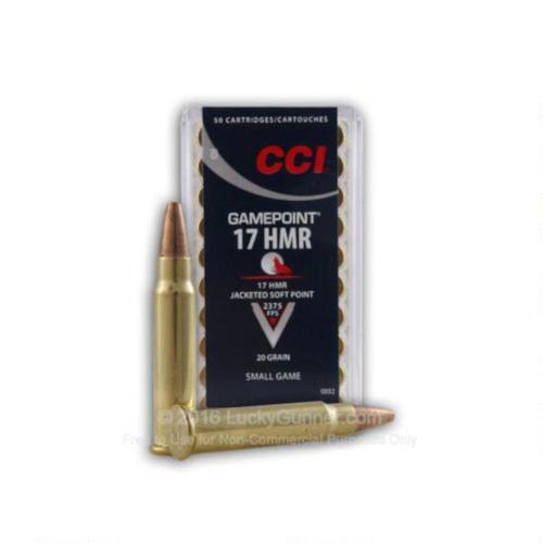 CCI GamePoint Ammo 17 HMR Jacketed SP 20gr - Box of 50?>