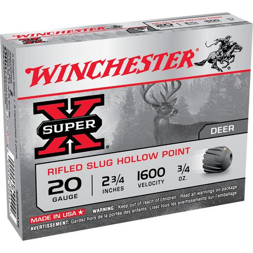 Winchester Super-X 20ga 2-3/4" Rifled Slugs, Box of 5?>