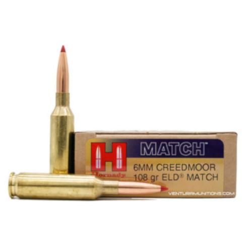 Hornady Match Ammo 6mm Creedmoor 108gr ELD Match - Box of 20?>