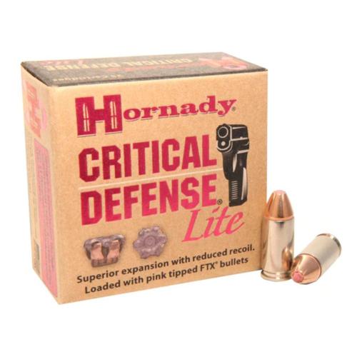 Hornady Critical Defense Lite Ammo 9mm Luger 100gr FTX 90240 - Box of 25?>