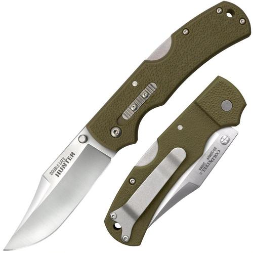 Cold Steel 23JC Double Safe Hunter Folding Knife 3.5" Clip Point Blade, OD Green GFN Handles?>
