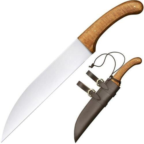 Cold Steel CS88HUA Woodsman's Sax (Seax) Fixed Blade Knife 11" 1055 Carbon Steel, Wood Handle, Leather Scabbard?>