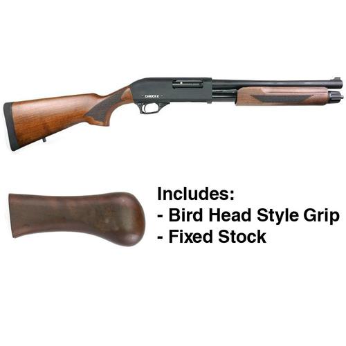 Canuck Regulator/Defender Combo Pump Action Shotgun 12 Gauge 14" Barrel Wood Bird Head Style Grip and Fixed Stock?>