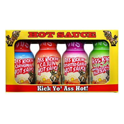 Ass Kickin' Mini Bottle Hot Sauce 4-Pack?>