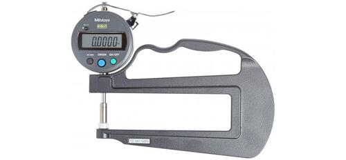 Mitutoyo 547-520S Digital Thickness Gauge with Flat Anvil, 120mm Throat Depth, Id-S Type, Inch/Metric, 0-0.47" (0-12mm) Range, 0.0005" (0.01mm) Resolution, Plus /-0.001 Accuracy?>