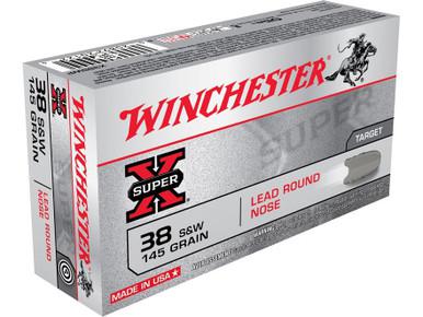 Winchester Super-X Ammunition 38 S&W 145 Grain Lead Round Nose Box of 50?>