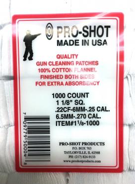 Pro-Shot          	.22-.270 CAL. 1-1/8" Square Patches Qty 1000?>