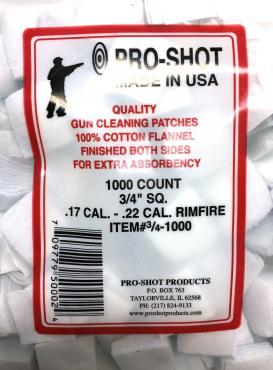 Pro-Shot          	.17-.22 CAL. Rimfire 3/4" Square Patches Qty 1000?>