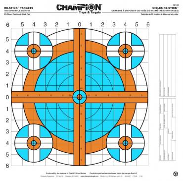 Champion          	Champion Re-Stick 100yd Rifle Sight In 25 Pack?>