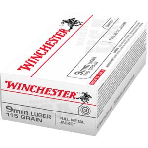 Winchester 9mm Luger 115gr FMJ  - Brass Case?>