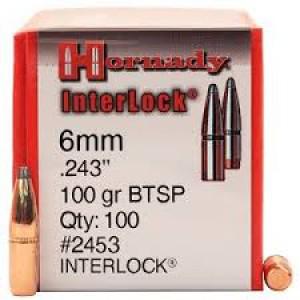 Hornady 6mm 100gr BTSP Interlock .243" ?>