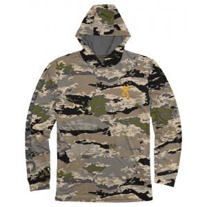 Browning Hooded Long Sleeve Tech Shirt Ovix Camo - Medium?>