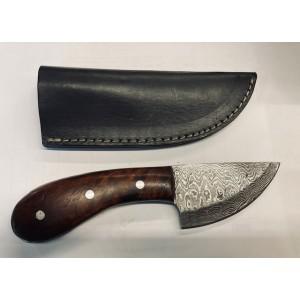 Curved Handle Knife with Brown Leather Sheath?>