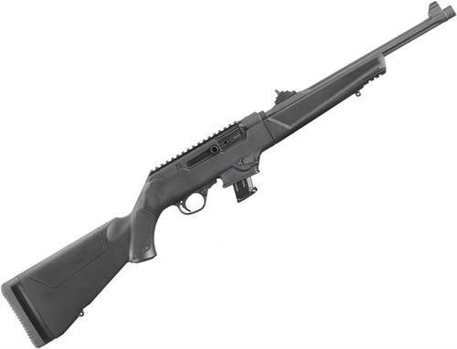 Ruger PC Carbine Semi Auto Rifle - 9mm Luger, 18.6" Barrel, 1 Magazine, Takedown, Adj Ghost Ring Rear Sight, Threaded Fluted?>