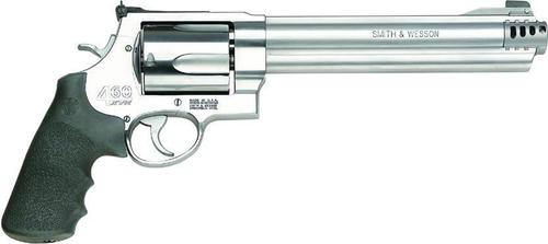 Smith & Wesson (S&W) Model 460XVR DA/SA Revolver - 460 S&W Mag, 8-3/8", Satin Stainless Steel, X-Large Frame (X), Synthetic Grip, 5rds, Hi-Viz Interchangable Front & Adjustable White Outline Rear Sights?>