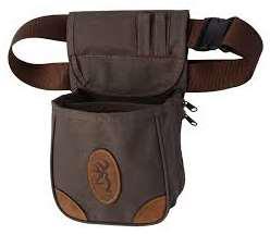 Browning Shell Pouch - Lona Canvas/Leather Shell Pouch, Flint, 8" W x 12-1/2" H x 5" D?>