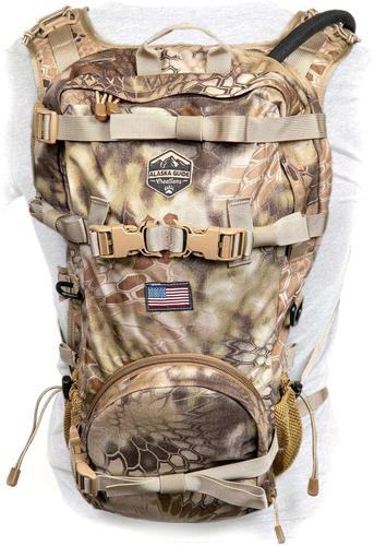 Alaska Guide Creations Packs - Scout Backpack, Kryptek Camo, 2 lbs 13 oz, 1400 Cubic Inches, Hardware to Attach AGC Binopack, Ambi Hose Holes, Capable of Carrying Rifle, Bow or Shotgun, Includes 3L Bladder w/ Insulated Hose?>