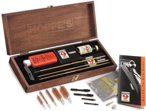 Hoppe's No.9 Cleaning Kits - Deluxe Gun Cleaning Kit, Universal (Pistols, Rifles, Shotguns), Solvent, Lube, w/Wood Case?>