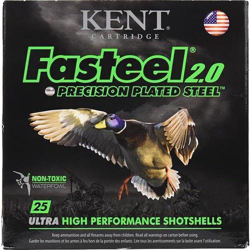 Kent Fasteel Precision 2.0 Steel Waterfowl Shotgun Ammo - 12Ga, 3", 1-1/8oz, BB, 25rds Box, 1560fps?>