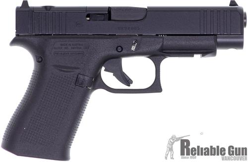 Glock 48 Gen5 MOS Safe Action Semi-Auto Pistol - 9mm, 4.173, Black Frame & Black Slide, 2x10rds, Fixed Sights, Optic Ready, Front Serrations, Made in Austria?>
