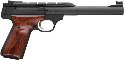 Browning Buck Mark Hunter Semi-Auto Rimfire Pistol - 22 LR, 7-1/4", Matte Blued Heavy Barrel, Laminated Target Grip, 10rds, TruGlo Front Adjustable Rear Sight?>