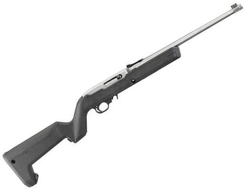 Ruger 10/22 Takedown Rimfire Semi-Auto Rifle - 22 LR, 16.10", Stainless Steel, 1/2"x28 Threaded w/Protector, Fiber Optic Front & Rear Sight, 4x10rds, Magpul Backpacker Stock, Black?>