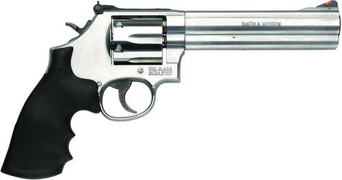 Smith & Wesson (S&W) Model 686-6 DA/SA Revolver - 357 Mag, 6", Satin Stainless Steel Frame & Cylinder, Medium Frame (L), Synthetic Grip, 6rds, Red Ramp Front & Adjustable Rear Sights?>