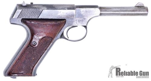 Colt Huntsman Surplus Semi-Auto Rimfire Pistol -  22 LR, 6.2", Worn Bluing, Fixed Sights, Wood Grips, One Mag, Threaded Muzzle (No Protector), Poor Condition?>