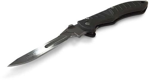 Havalon Knives, Piranta Forge Razor Knife -#60A Blades, 2-3/4", Black ABS Polymer Handle w/ Non-Slip Rubber Grip, Removable Holster Clip, Nylon Holster, Fits All Piranta Blades?>