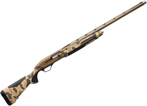 Browning Maxus II Wicked Wing Vintage Semi-Auto Shotgun -12Ga, 3-1/2", 28", Lightweight Profile, Vented Rib, Vintage Tan Camo, Burnt Bronze Cerakote Alloy Receiver, Composite Stock w/Rubber Overmold, 4rds, Fiber Optic Front & Ivory Mid Bead, Invector DS?>