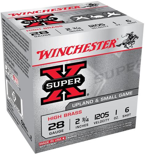 Winchester Super-X High Brass Upland/Small Game Shotgun Loads - 28ga, 2 3/4", 1 oz, #6, 25rds Box?>