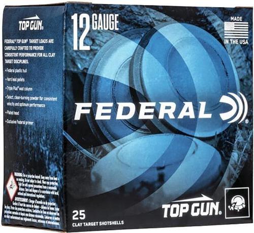 Federal Top Gun Target Load Shotgun Ammo - 12Ga, 2-3/4", 3DE, 1-1/8oz, #8, 25rds Box?>