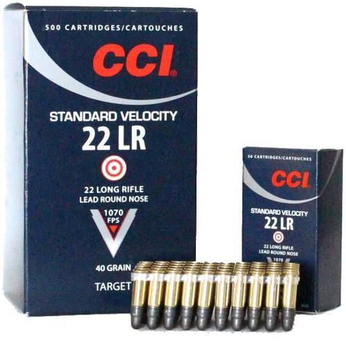 CCI Target/Plinking Rimfire Ammo - Standard Velocity, 22 LR, 40Gr, LRN, 500rds Brick, 1070fps?>