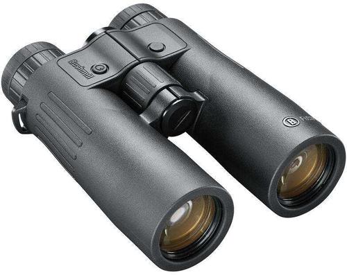 Bushnell Fusion X Range Finding Binoculars - 10x42mm, BK-7 Prism Glass With P3C Coating, 1 Mile Ranging (700yds Deer, 900yds Tree), Red/ Black Activsync Display, CR2 Battery, Black?>