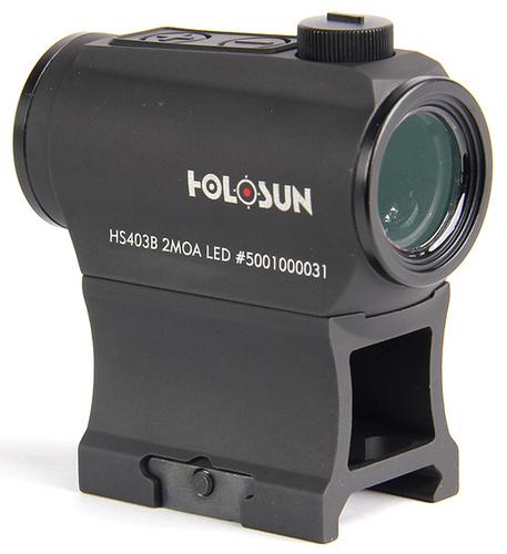 Holosun Reflex Sights - HS403B Micro Reflex Sight, Black, 2 MOA Red Dot, 10 Daylight & 2 NV Settings, Multi-Layer Coating, Waterproof IP67, w/Lower 1/3 AR Height Mount & Low Base, CR2032, 50,000 hrs?>