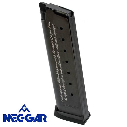 Mecgar 1911 .45 Caliber, 8 Rounds, Flush Fit, Blued, with 2nd Amendment Laser Engraved?>