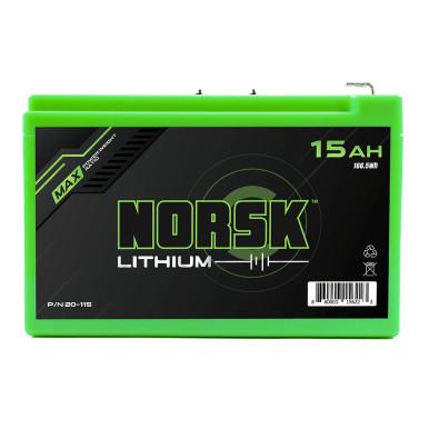 Norsk Lithium Ion Battery 15Ah, 12v w/ LED Indicator plus Dual USB?>