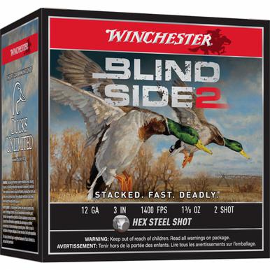 Winchester 12 Ga Blind Side 2, 3", 1 3/8" #2 Steel Shot, 25 Rnds?>