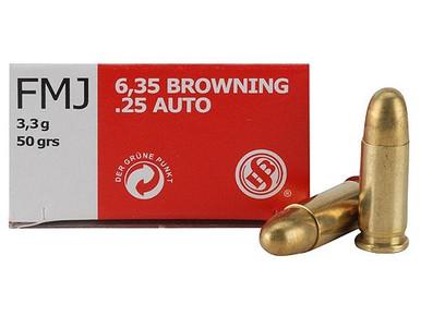 Sellier & Bellot 25 ACP/6.35mm Browning FMJ, 50 per box?>