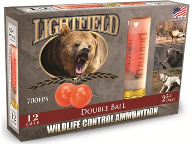 Lightfield 12 Ga Double Ball Wildlife Control Slugs, 2 3/4", 5 Rnds?>