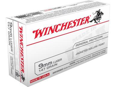 Winchester USA 9mm 147g JHP, Box of 50?>