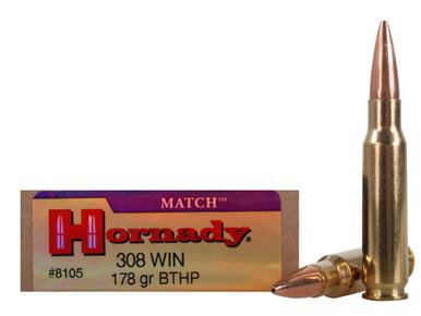 Hornady 308 Win Custom Match BTHP 178gr, Box of 20?>
