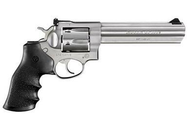 Ruger GP100 Standard Double-Action .357 Magnum Revolver, 6" Barrel w Hogue Grip, Stainless?>