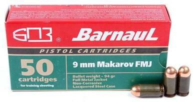Barnaul 9mm Makarov, 94 Gr, FMJ, 50 Rounds?>